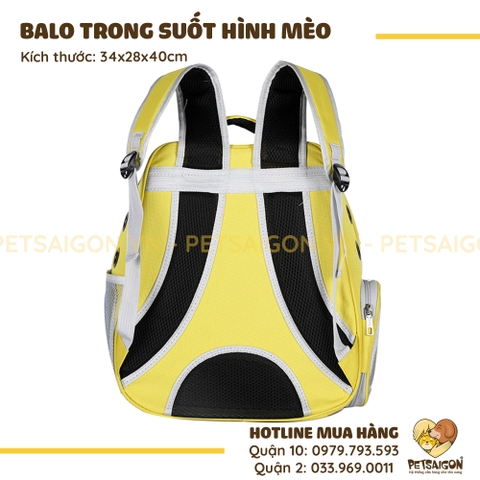Balo Vận Chuyển Chó Mèo Trong Suốt Hình Mèo