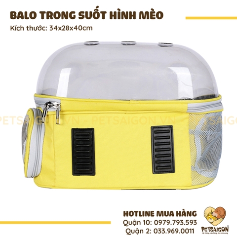 Balo Vận Chuyển Chó Mèo Trong Suốt Hình Mèo