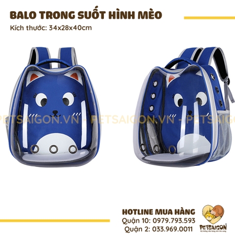 Balo Vận Chuyển Chó Mèo Trong Suốt Hình Mèo