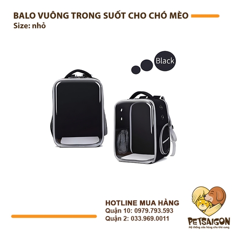 Balo Cho Chó Mèo Vuông Trong Suốt