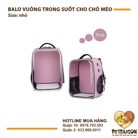 Balo Cho Chó Mèo Vuông Trong Suốt