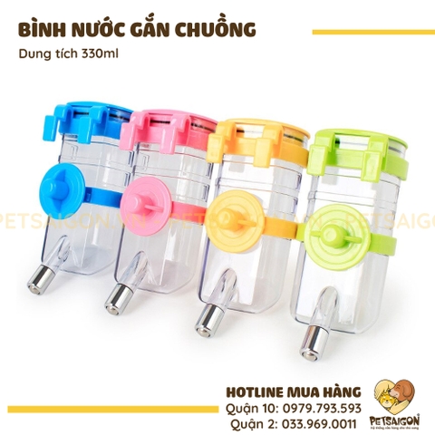 Bình Nước Cho Chó Mèo Bằng Nhựa Gắn Chuồng 330ml