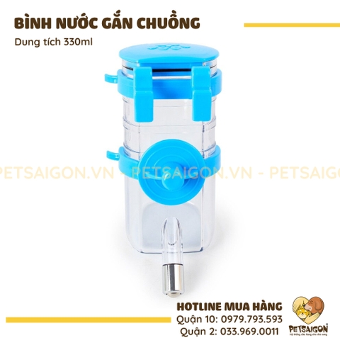 Bình Nước Cho Chó Mèo Bằng Nhựa Gắn Chuồng 330ml