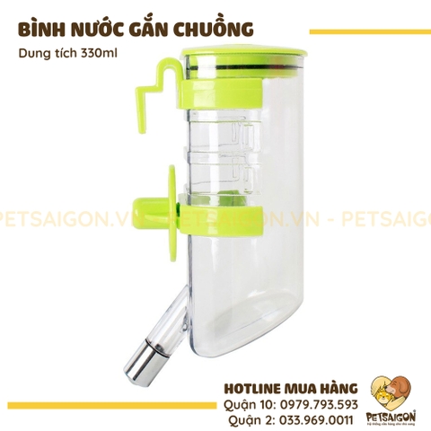 Bình Nước Cho Chó Mèo Bằng Nhựa Gắn Chuồng 330ml