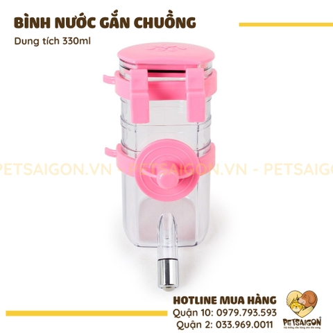 Bình Nước Cho Chó Mèo Bằng Nhựa Gắn Chuồng 330ml