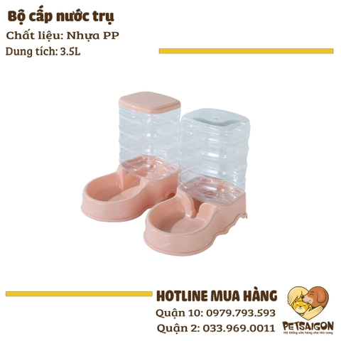 Bộ Cấp Nước Tự Động Cho Chó Mèo Hình Trụ 3.5L