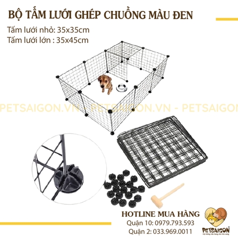 Tấm Lưới Ghép Chuồng Cho Chó Mèo Màu Đen