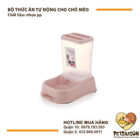Bộ Khay Ăn Cho Chó Mèo Có Bình Cấp Thức Ăn Tự Động
