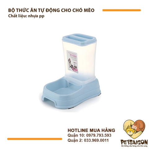 Bộ Khay Ăn Cho Chó Mèo Có Bình Cấp Thức Ăn Tự Động