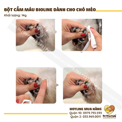 Bột Cầm Máu Cho Chó Mèo Bioline  - 14g