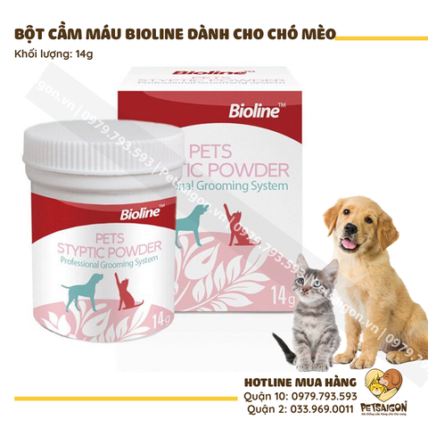 Bột Cầm Máu Cho Chó Mèo Bioline  - 14g
