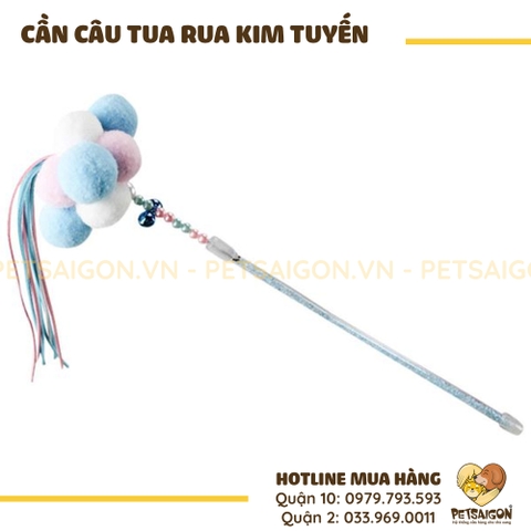 Đồ Chơi Cho Mèo Cần Câu Tua Rua Kim Tuyến