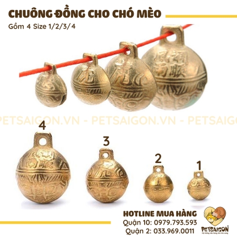 Chuông Cho Chó Mèo Màu Đồng