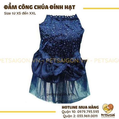 Đầm Cho Chó Mèo Công Chúa Đính Hạt