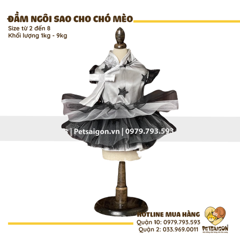 Đầm Cho Chó Mèo Họa Tiết Ngôi Sao