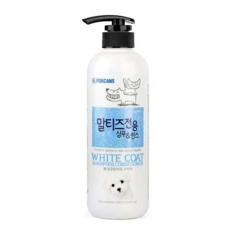 Dầu Gội & Xả Cho Chó Lông Trắng Forcans White Coat 550ml