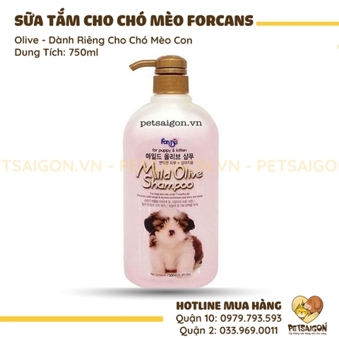 Sữa Tắm Cho Chó Mèo Con Forcans Olive
