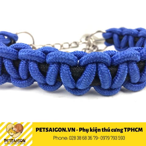 Dây Dắt Cho Chó Lớn Kèm Vòng Cổ Dạng Dây Dù Bím Đan Chéo