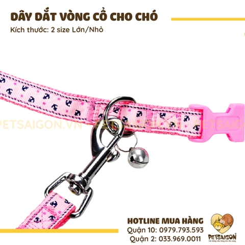 Dây Dắt Cho Chó Mèo Nhỏ Kèm Vòng Cổ
