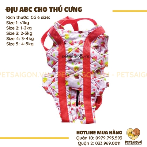 Địu Cho Chó Mèo ABC Bằng Vải
