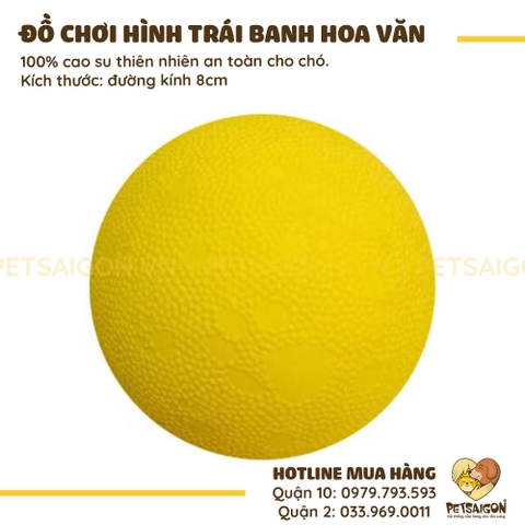 Đồ Chơi Cho Chó Hình Trái Banh Có Hoa Văn Bằng Cao Su