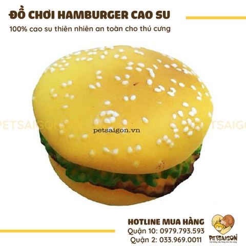 Đồ Chơi Cho Chó Mèo Hamburger Bằng Cao Su Có Còi