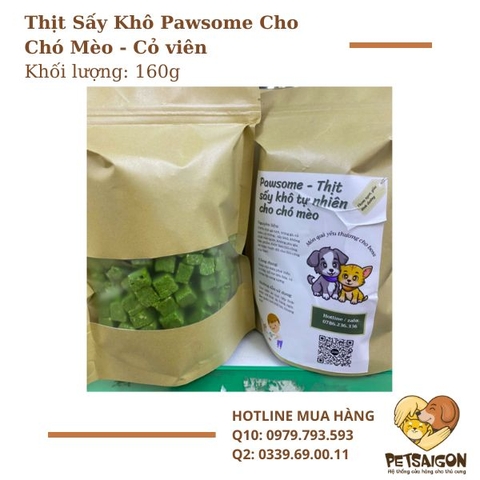 Thịt Sấy Khô Pawsome Cho Chó Mèo - 160g