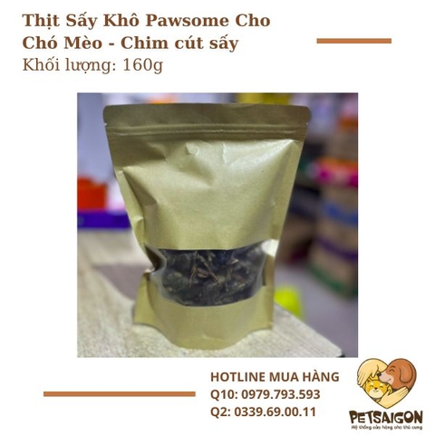 Thịt Sấy Khô Pawsome Cho Chó Mèo - 160g