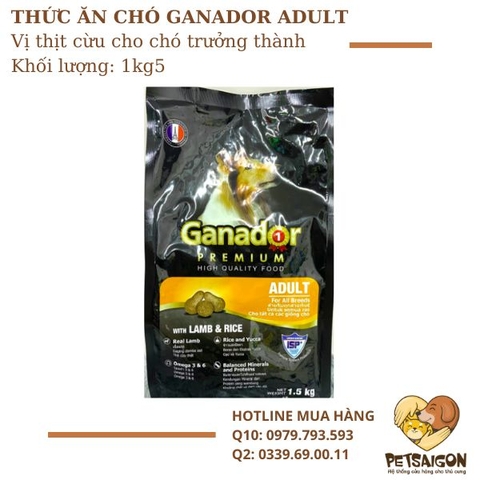 Thức Ăn Cho Chó Trưởng Thành Ganador Adult Vị Cừu