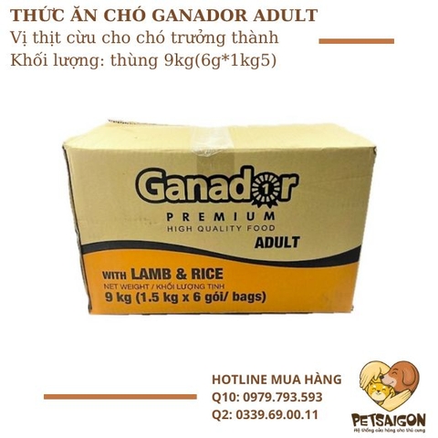 Thức Ăn Cho Chó Trưởng Thành Ganador Adult Vị Cừu