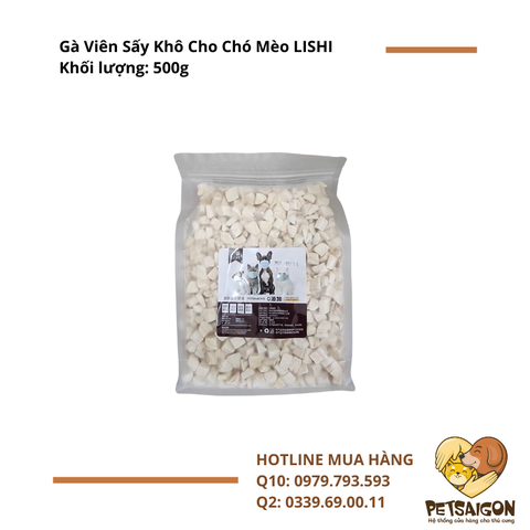 Gà Viên Sấy Khô Cho Chó Mèo LISHI 500g