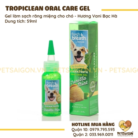 Gel Làm Sạch Răng Miệng Cho Chó Tropiclean - 59ml