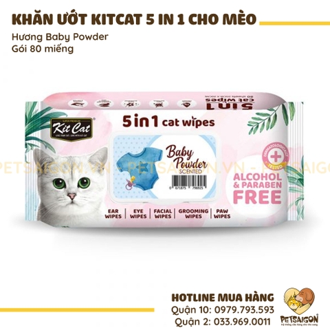 Khăn Ướt Cho Mèo KitCat Kháng Khuẩn  80M