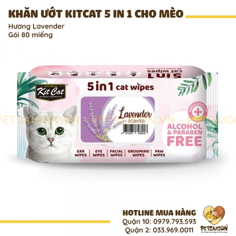 Khăn Ướt Cho Mèo KitCat Kháng Khuẩn  80M