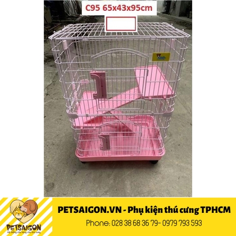 Lồng Cho Mèo Đế Nhựa 2 Tầng Mã C95