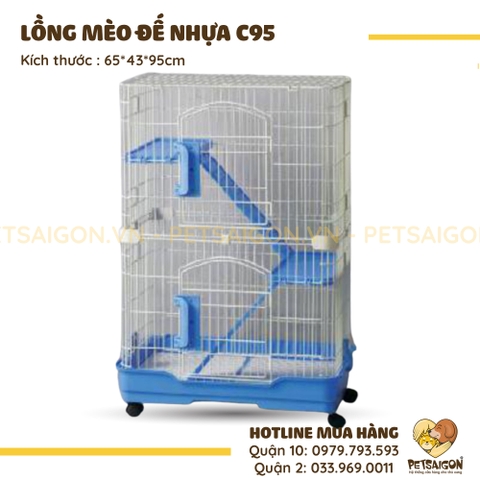 Lồng Cho Mèo Đế Nhựa 2 Tầng Mã C95