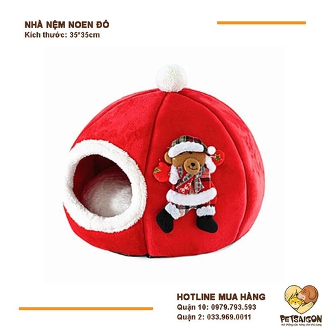 Nhà Đệm Cho Chó Mèo Noel Đỏ