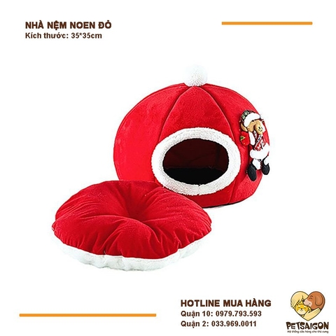 Nhà Đệm Cho Chó Mèo Noel Đỏ