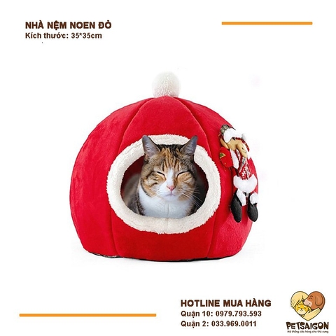 Nhà Đệm Cho Chó Mèo Noel Đỏ
