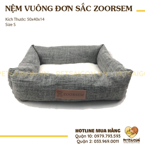 Nệm Cho Chó Mèo Zoorsem Đơn Sắc Hình Vuông