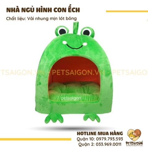 Nhà Ngủ Cho Chó Mèo Hình Ếch Vải Nhung