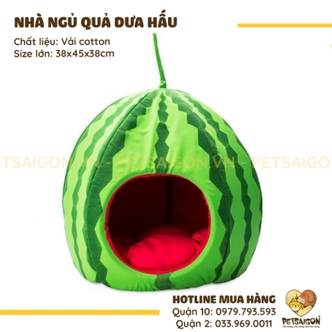 Nhà Nệm Cho Chó Mèo Ngủ Hình Trái Dưa Hấu