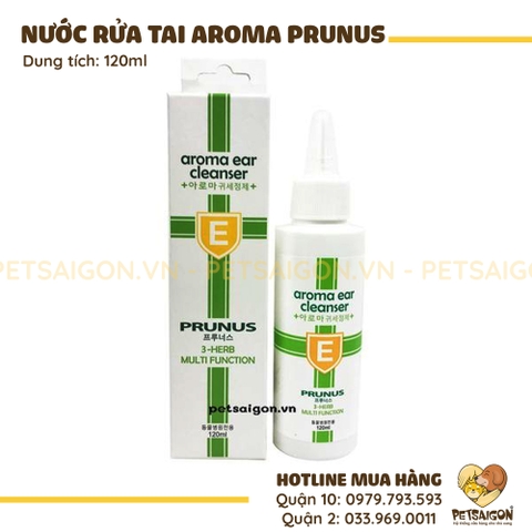 Nước Vệ Sinh Tai Cho Chó Mèo Aroma Prunus Cleanser 120ml - Petsaigon