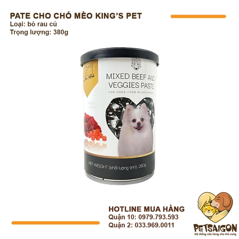 Pate Cho Chó Mèo King's Pet  Lon 380g