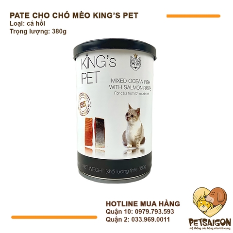 Pate Cho Chó Mèo King's Pet  Lon 380g