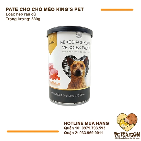 Pate Cho Chó Mèo King's Pet  Lon 380g