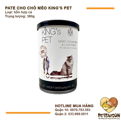 Pate Cho Chó Mèo King's Pet  Lon 380g