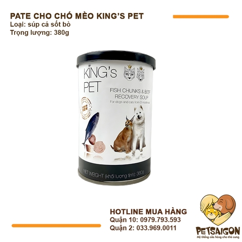 Pate Cho Chó Mèo King's Pet  Lon 380g