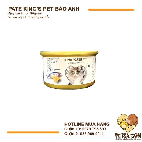 Pate Cho Mèo King's Pet Cá Ngừ Jelly By Bảo Anh Lon 80g