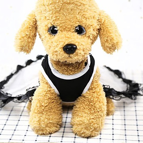 Đầm Cho Chó Mèo Công Chúa Đính Hạt Màu Đen